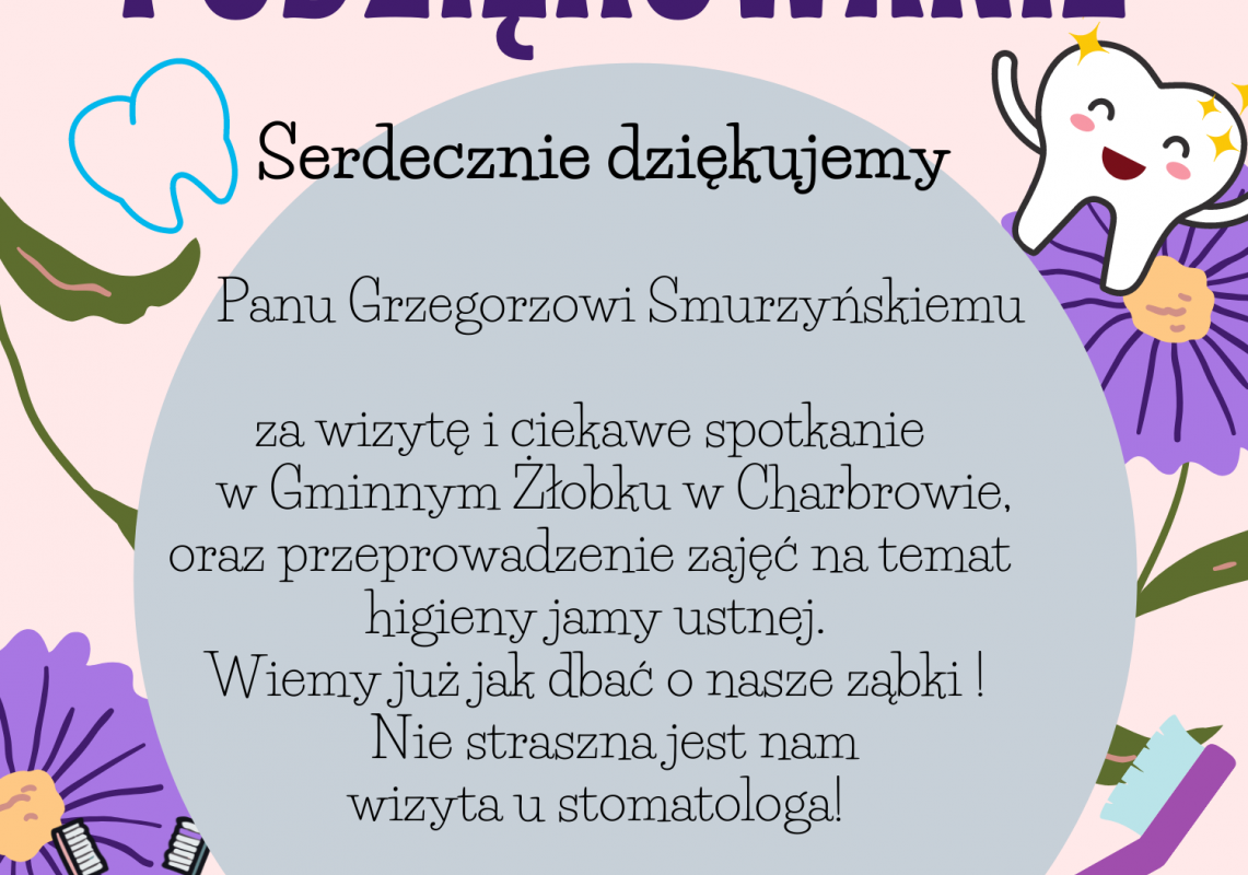 Grafika 1: Podziękowanie dla Pana dentysty