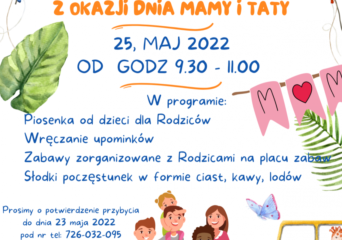 Zaproszenie z okazji Dnia Mamy i Taty