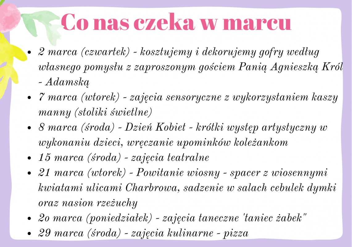 Grafika 1: Co nas czeka w marcu