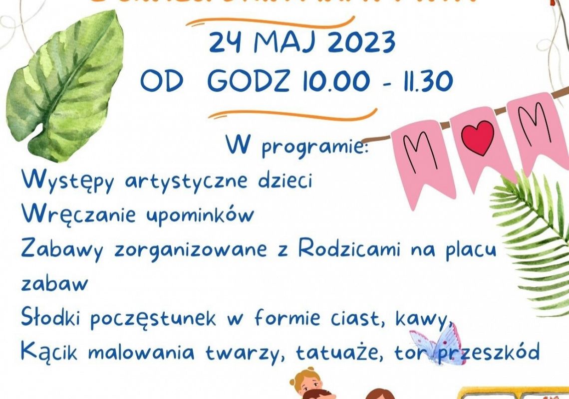 Grafika 1: Zapraszamy na Piknik Rodzinny z okazji Dnia Mamy i Taty