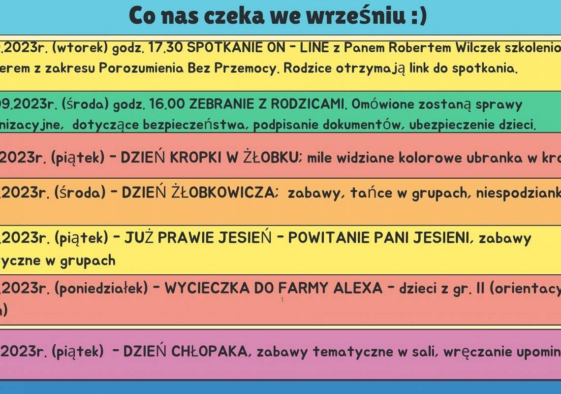 Grafika 1: Co nas czeka we wrześniu!