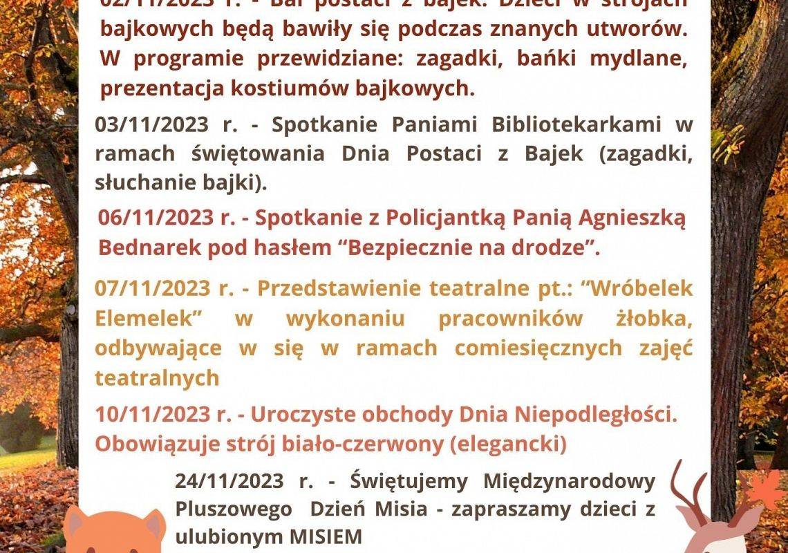 Grafika 1: Co nas czeka w listopadzie!