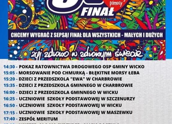 Grafika 1: Zaproszenie na 31 Finał WOŚP w Gminnym Ośrodku Kultury i Sportu w Wicku.