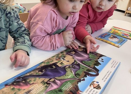 Czytanie książeczek o tematyce dinozaury:)