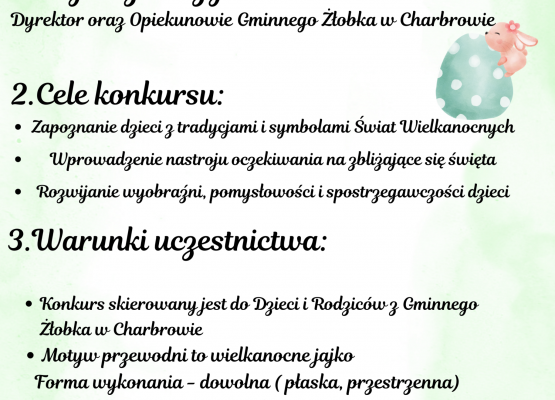 Grafika 2: Serdecznie zapraszamy do wzięcia udziału w KONKURSIE PLASTYCZNO-RODZINNYM "JAJKO WIELKANOCNE"