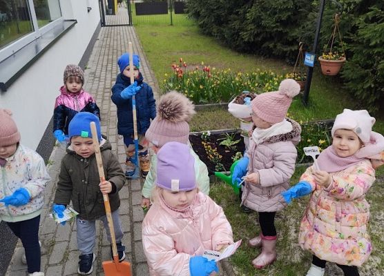 Światowy dzień Ziemi sadzimy warzywka w naszym żłobkowym ogródku