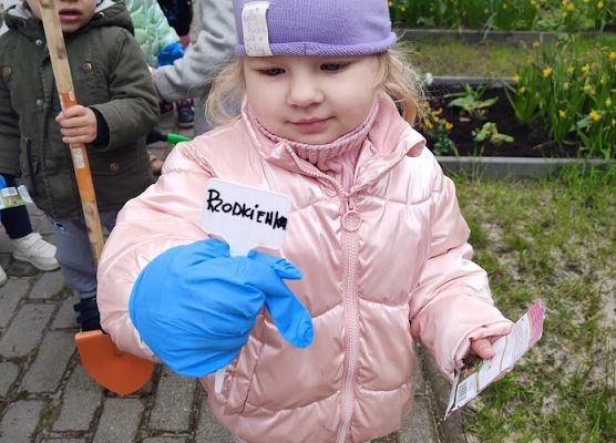 Światowy dzień Ziemi sadzimy warzywka w naszym żłobkowym ogródku