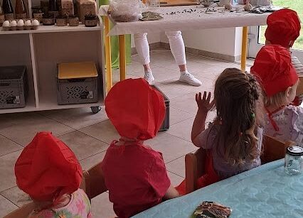 Grafika 4: Spotkanie z Panią Karoliną Bursa zajmującą się produkcją zdrowej żywności ,,ENCO''