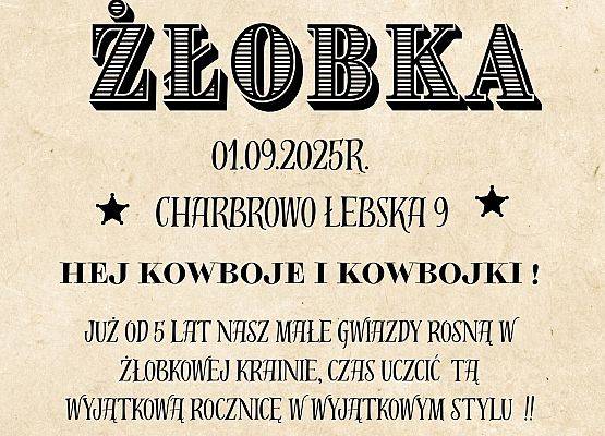 Grafika 1: ŚWIĘTUJEMY 5 URODZINY ŻŁOBKA