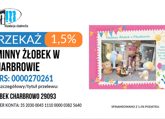 Grafika 2: Przekaż 1,5 % podatku na Gminny Żłobek w Charbrowie