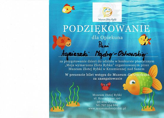 Grafika 1: Ogólnopolski Konkurs Plastyczny "Moja wymarzona złota rybka"